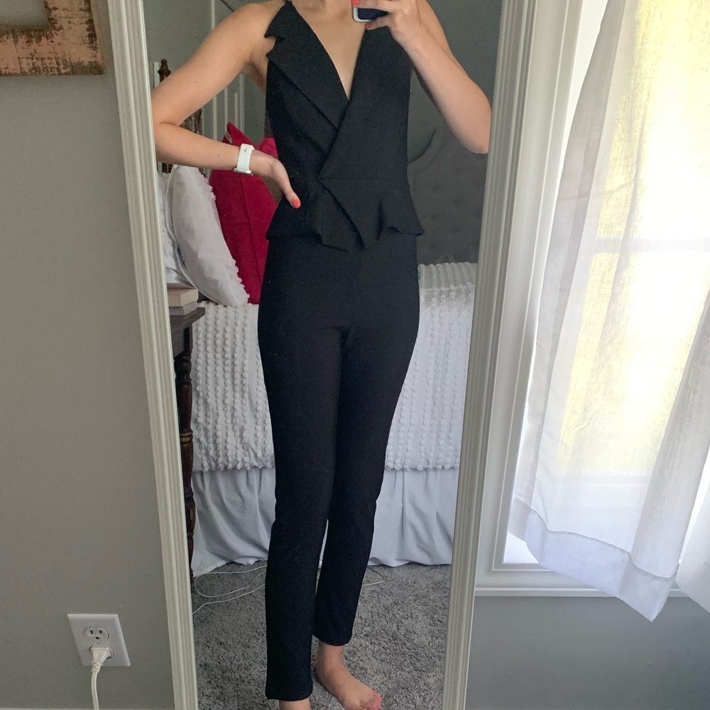 Black Main Strip Jumpsuit